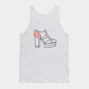 Line art of a Platform heel Tank Top